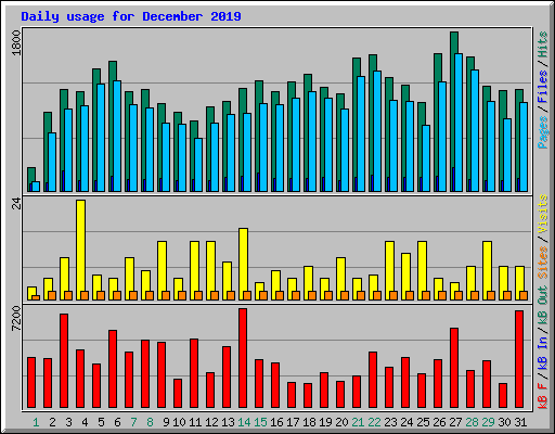 Daily usage for December 2019