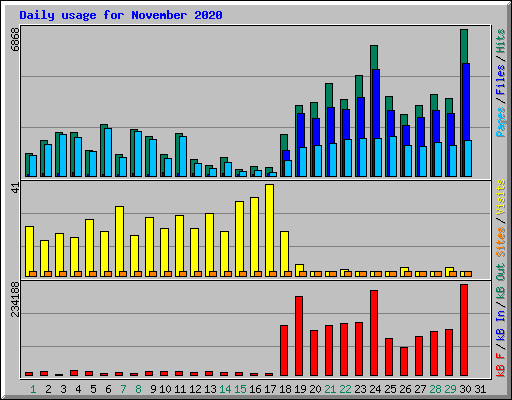 Daily usage for November 2020