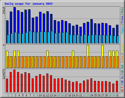 Daily usage for January 2022