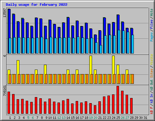 Daily usage for February 2022