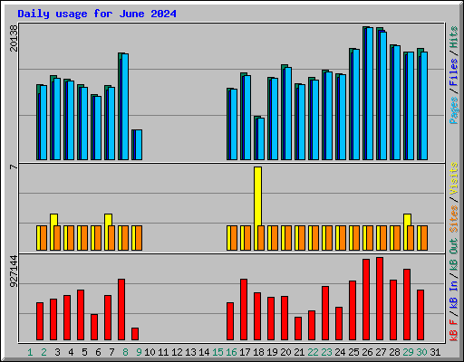 Daily usage for June 2024