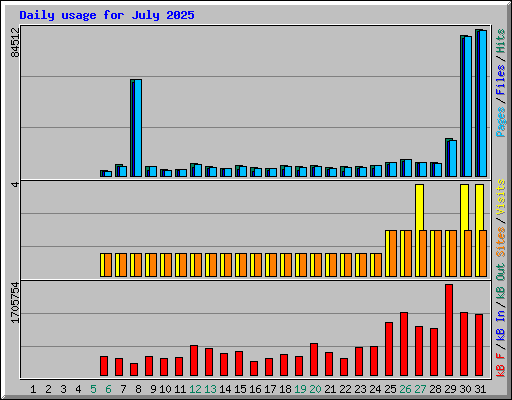 Daily usage for July 2025