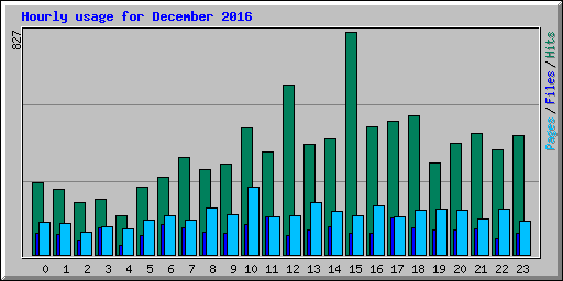 Hourly usage for December 2016