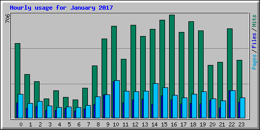 Hourly usage for January 2017