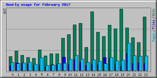 Hourly usage for February 2017