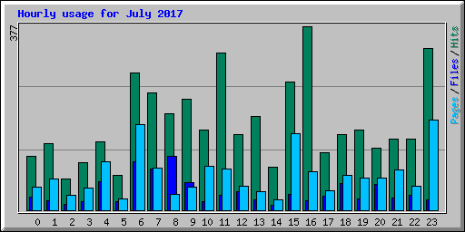 Hourly usage for July 2017