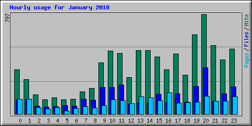 Hourly usage for January 2018