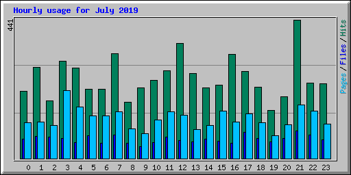 Hourly usage for July 2019