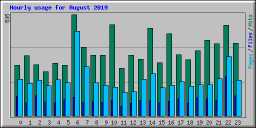 Hourly usage for August 2019