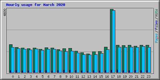 Hourly usage for March 2020