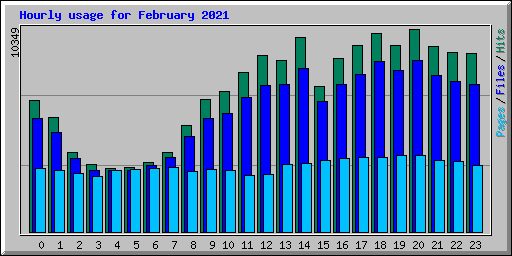 Hourly usage for February 2021