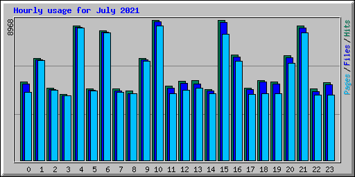 Hourly usage for July 2021