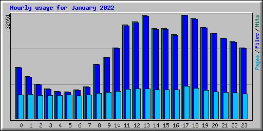 Hourly usage for January 2022