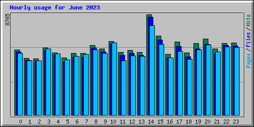 Hourly usage for June 2023