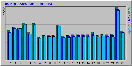 Hourly usage for July 2023